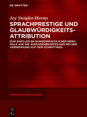 cover image of Sprachprestige und Glaubwürdigkeitsattribution